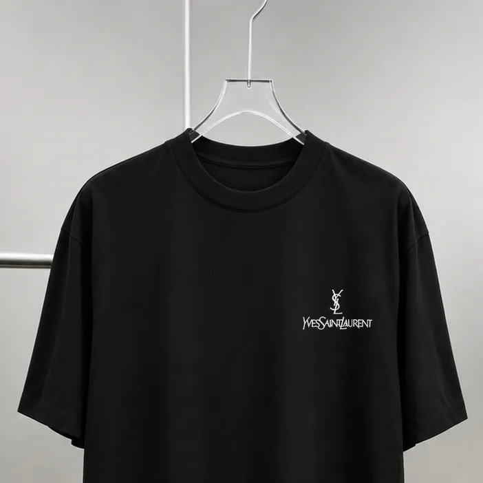 YSL～ * logo 《 》 tee ， Same Style ， : Black White Coffee Brown Size：S（90-130 ） M（125-150 ） L（135-165 ） XL（160-190 ） XXL（185-220 ）